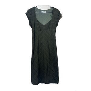 Margaret O'Leary Dark Green Zigzag Short Sleeve Dress Women's XS
